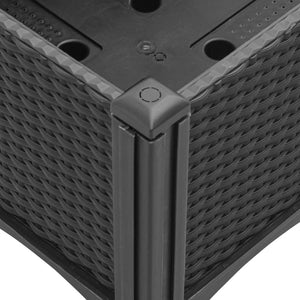 Vassoio per fioriera aiuola rialzata piante fiori terrazza giardino con traliccio 160 x 120 x 142 cm PP nero 02_0038253