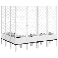 Fioriera da Giardino con Graticcio Bianco 160x120x142 cm in PP
