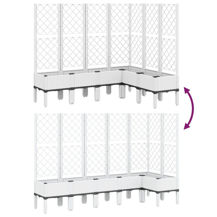 Fioriera da Giardino con Graticcio Bianco 160x120x142 cm in PP