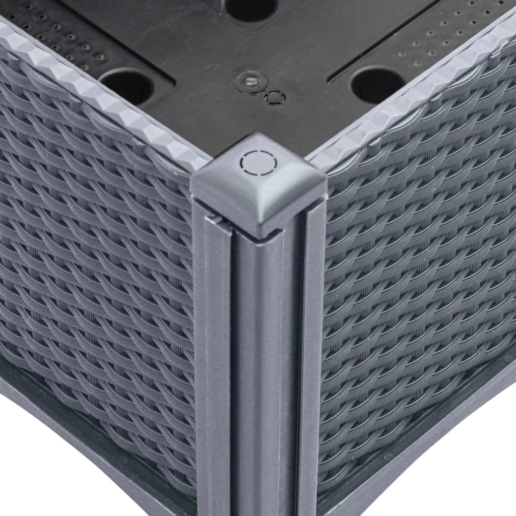 Fioriera aiuola rialzata vassoio piante fiori terrazza giardino con traliccio 200 x 160 x 142 cm PP grigio 02_0038275