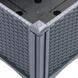 Fioriera aiuola rialzata vassoio piante fiori terrazza giardino con traliccio 200 x 160 x 142 cm PP grigio 02_0038275