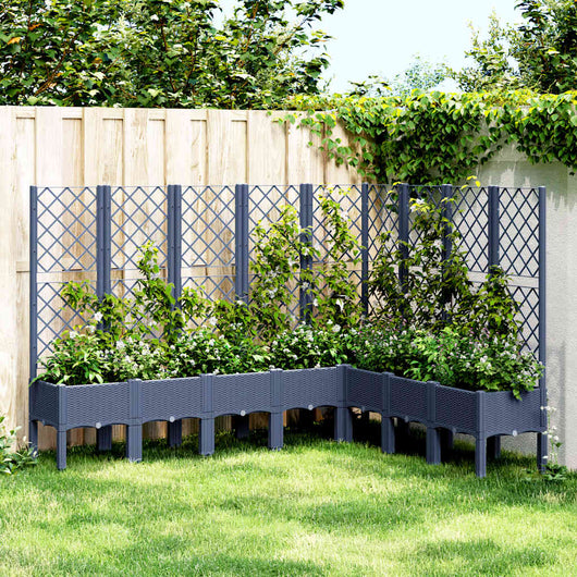 Fioriera da Giardino con Traliccio Grigia 200x160x142 cm in PPcod mxl 91914