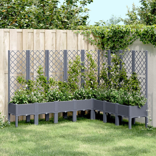 Fioriera Giardino con Traliccio Grigio Blu 200x160x142 cm PP 367941