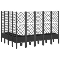 Vassoio per fioriera aiuola rialzata piante fiori terrazza giardino con traliccio 200 x 160 x 142 cm PP nero 02_0038277
