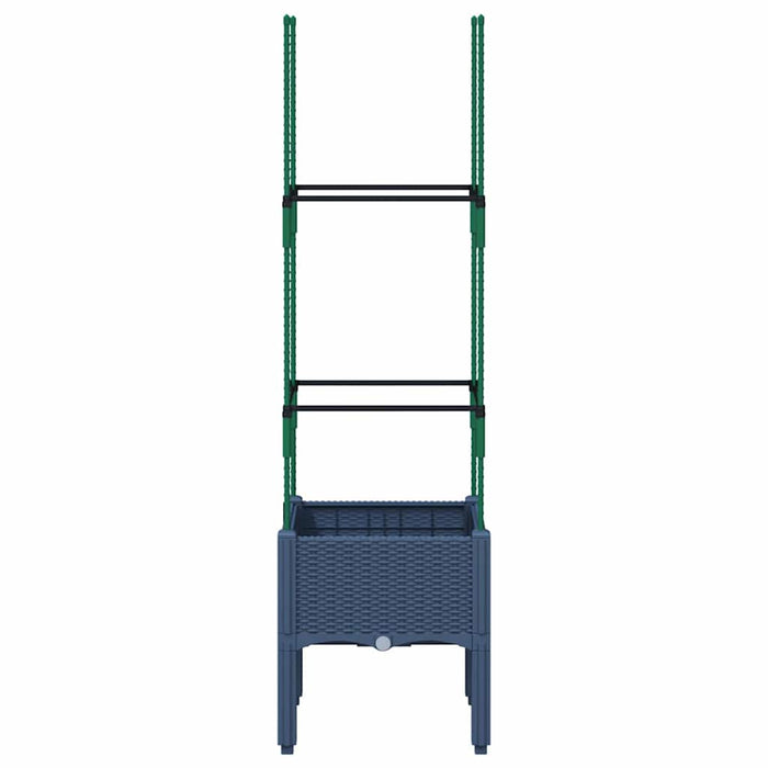 Fioriera da Giardino e Graticcio Grigio Blu 40x40x142,5 cm PP