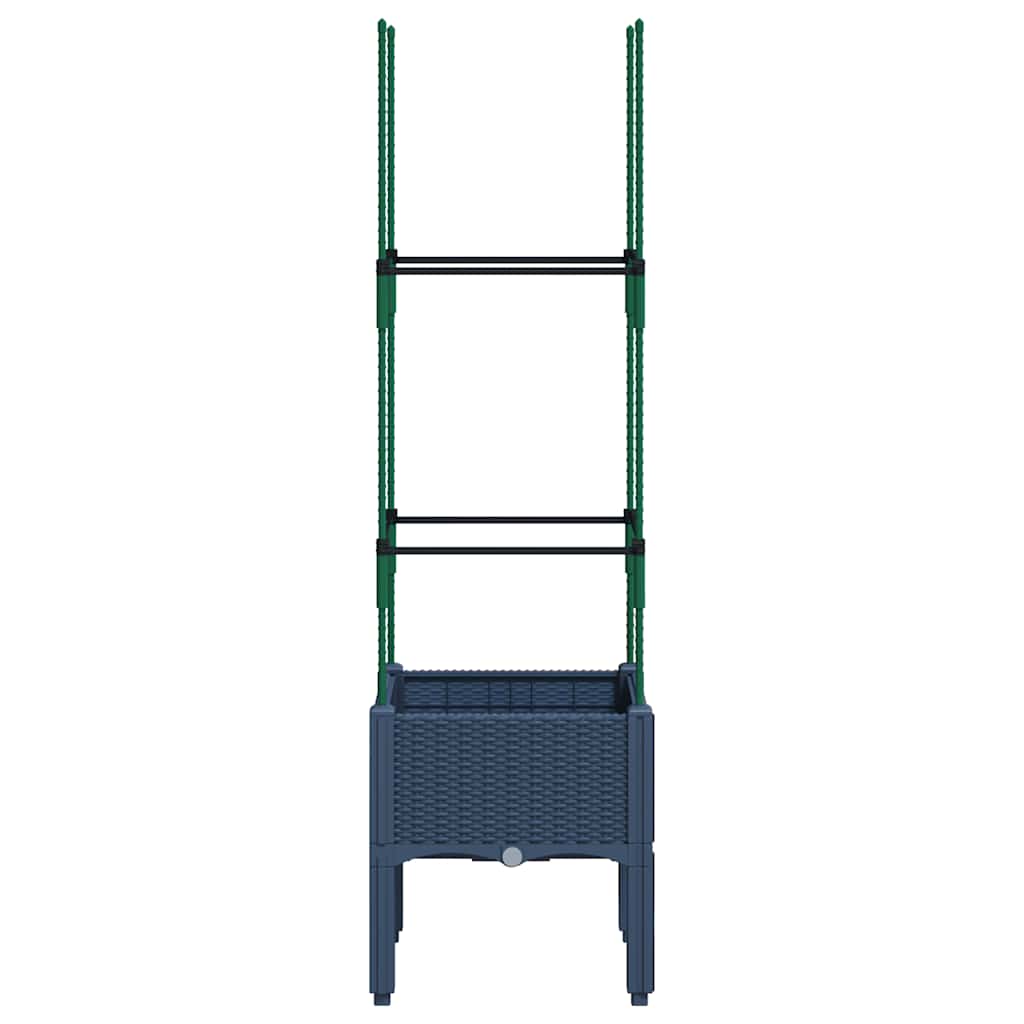 Fioriera da Giardino e Graticcio Grigio Blu 40x40x142,5 cm PP