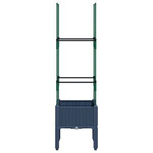 Fioriera da Giardino e Graticcio Grigio Blu 40x40x142,5 cm PP