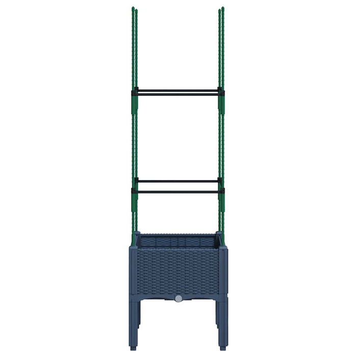 Fioriera da Giardino e Graticcio Grigio Blu 40x40x142,5 cm PP