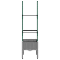 Fioriera da Giardino e Graticcio Grigio Chiaro 40x40x142,5cm PP 367947