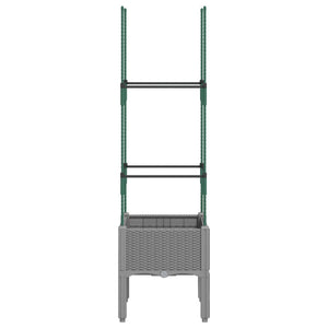 Fioriera da Giardino e Graticcio Grigio Chiaro 40x40x142,5cm PP