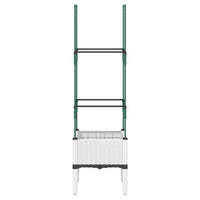 Fioriera da giardino con traliccio-Vaso da Esterno-Vaso con Griglia Bianco 40x40x142,5 cm in PP