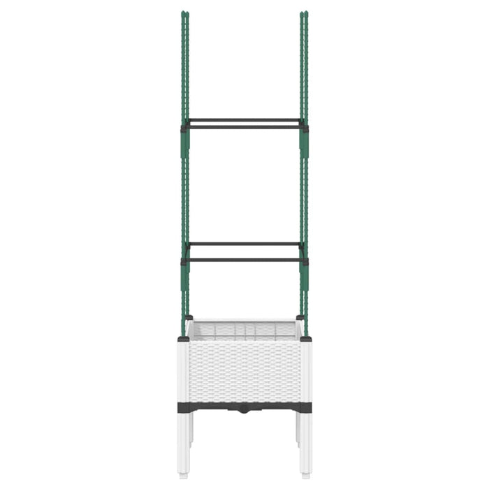 Fioriera da Giardino con Traliccio Bianco 40x40x142,5 cm in PPcod mxl 115916