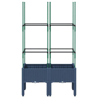 Fioriera da Giardino con Graticcio Grigio Blu 80x40x142,5cm PP 367951