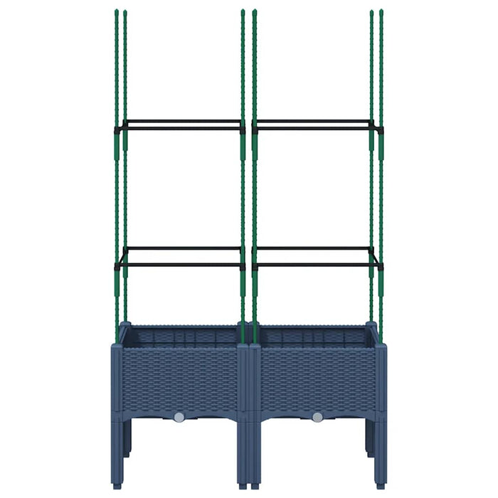 Fioriera da Giardino con Graticcio Grigio Blu 80x40x142,5cm PP 367951