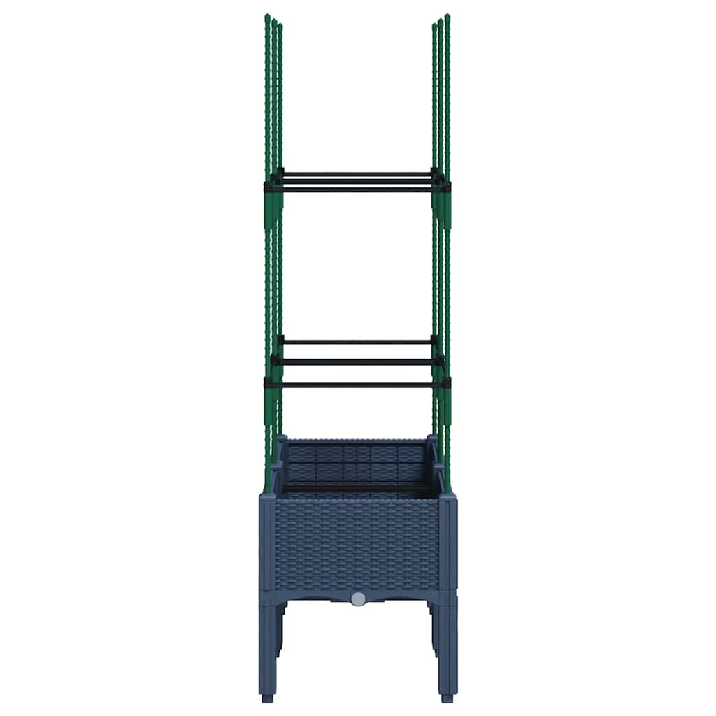 Fioriera da Giardino con Graticcio Grigio Blu 80x40x142,5cm PP