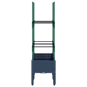 Fioriera da Giardino con Graticcio Grigio Blu 80x40x142,5cm PP