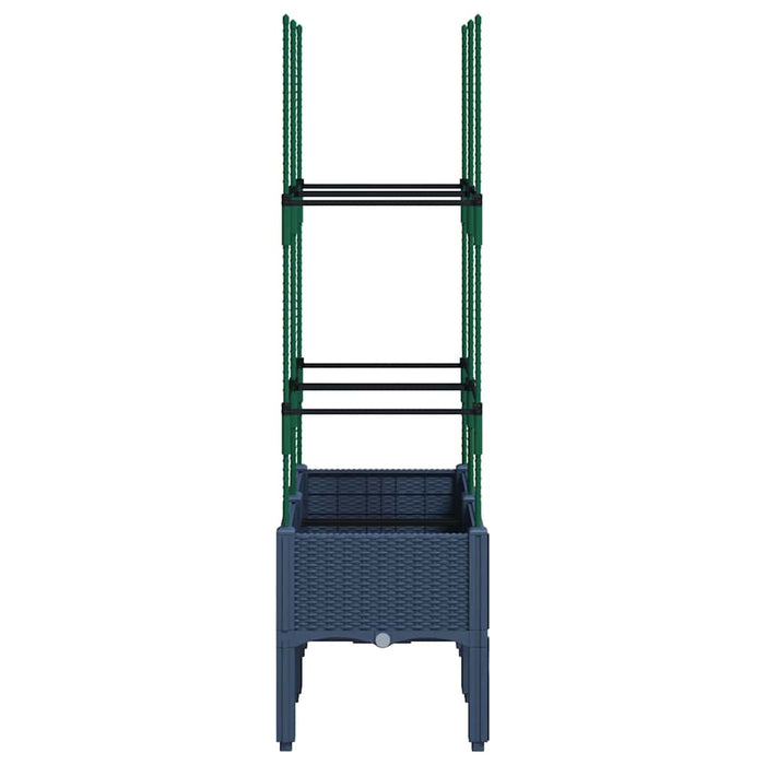 Fioriera da Giardino con Graticcio Grigio Blu 80x40x142,5cm PP