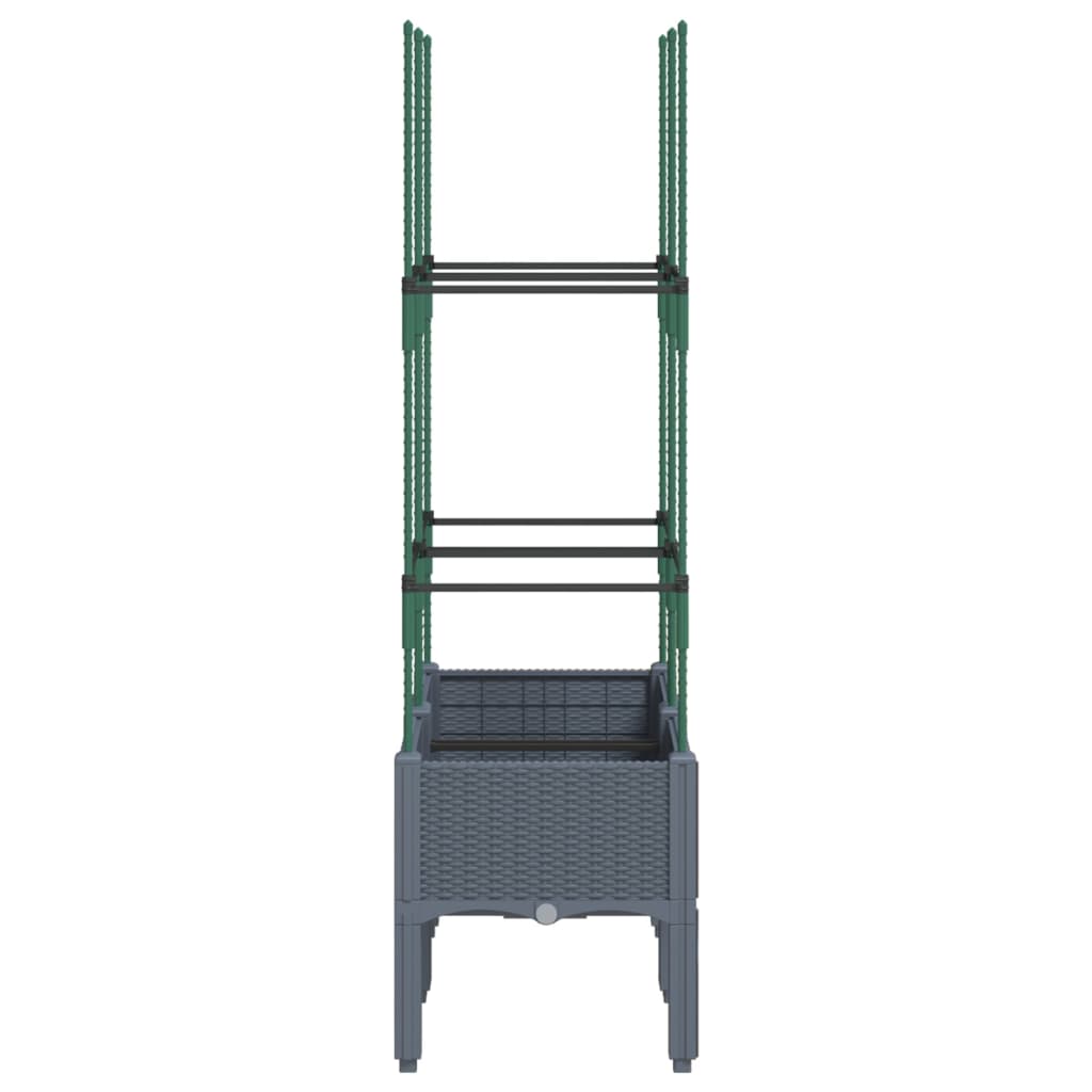 Fioriera da Giardino con Graticcio Grigio Blu 80x40x142,5cm PP 367951