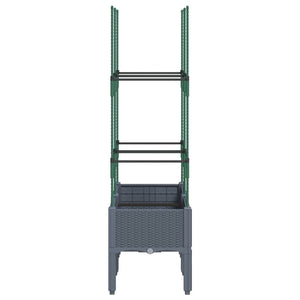 Fioriera da Giardino con Graticcio Grigio Blu 80x40x142,5cm PP 367951