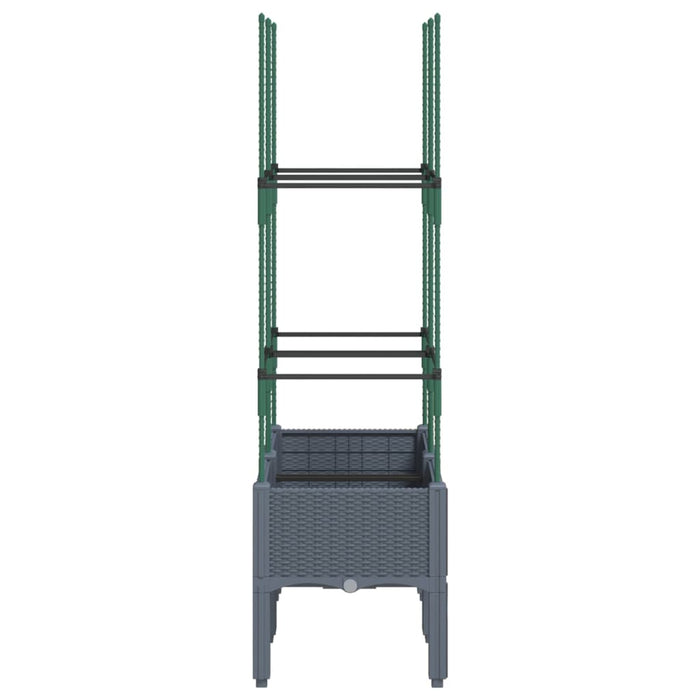 Fioriera da Giardino con Graticcio Grigio Blu 80x40x142,5cm PP 367951