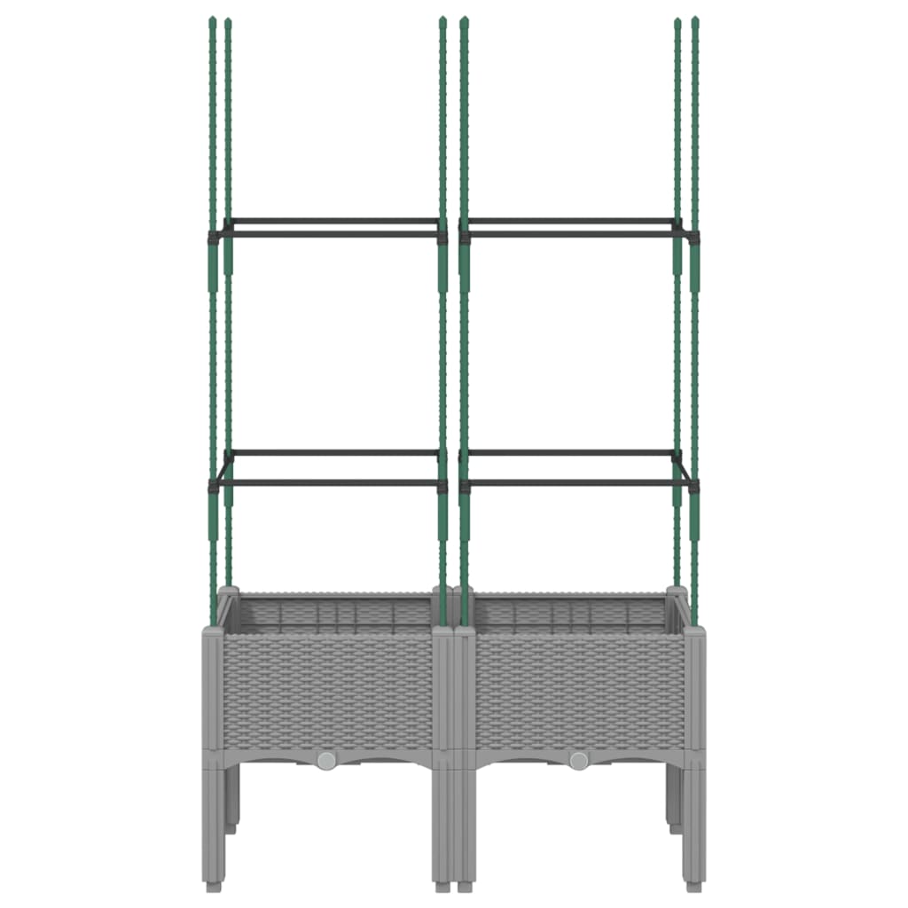 Fioriera da Giardino con Graticcio Grigio 80x40x142,5cm PP 367952