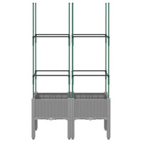 Fioriera da Giardino con Graticcio Grigio 80x40x142,5cm PP 367952