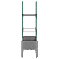 Fioriera rialzata per aiuola fioriera per patio giardino con traliccio luminoso 80 x 40 x 1425 cm PP grigio 02_0038363