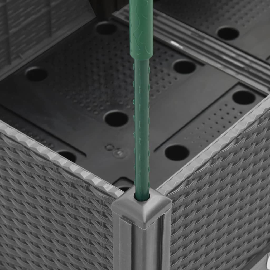 Fioriera rialzata per aiuola fioriera per patio giardino con traliccio luminoso 80 x 40 x 1425 cm PP grigio 02_0038363