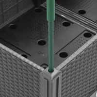 Fioriera rialzata per aiuola fioriera per patio giardino con traliccio luminoso 80 x 40 x 1425 cm PP grigio 02_0038363