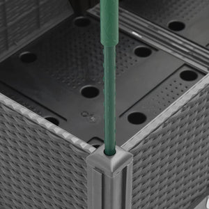 Fioriera rialzata per aiuola fioriera per patio giardino con traliccio luminoso 80 x 40 x 1425 cm PP grigio 02_0038363