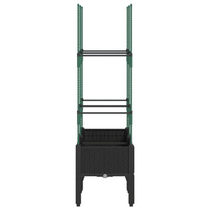 Fioriera da Giardino con Traliccio Nera 80x40x142,5 cm in PP