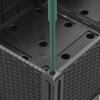 Fioriera da giardino con traliccio-Vaso da Esterno-Vaso con Griglia Nera 80x40x142,5 cm in PP