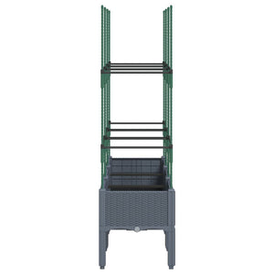 Fioriera Giardino con Traliccio Grigio Blu 120x40x142,5 cm PP 367956