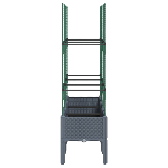 Fioriera Giardino con Traliccio Grigio Blu 120x40x142,5 cm PP 367956