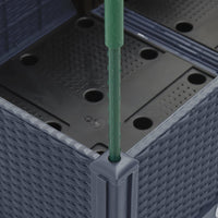 Fioriera aiuola rialzata vassoio piante fiori terrazza giardino con traliccio 120 x 40 x 142,5 cm PP grigio 02_0038243