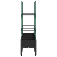 Fioriera da Giardino con Traliccio Nera 120x40x142,5 cm in PP 367958