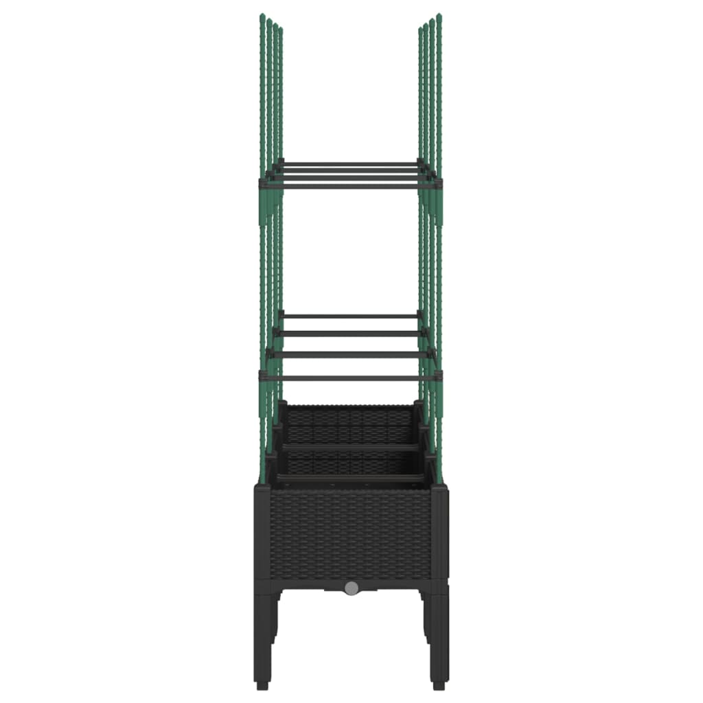 Fioriera da Giardino con Traliccio Nera 120x40x142,5 cm in PP