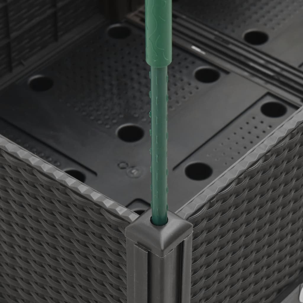 Fioriera da Giardino con Traliccio Nera 120x40x142,5 cm in PP 367958