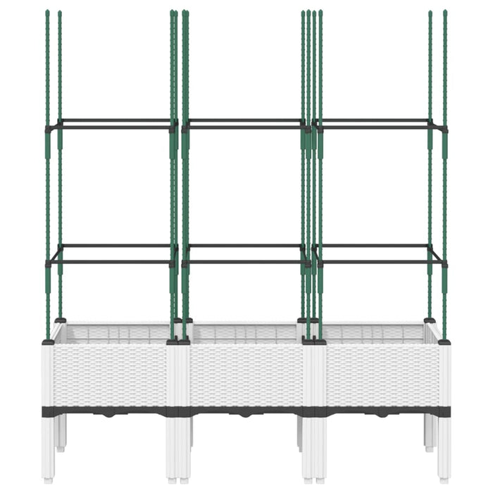 Fioriera da Giardino con Graticcio Bianco 120x40x142,5 cm PP