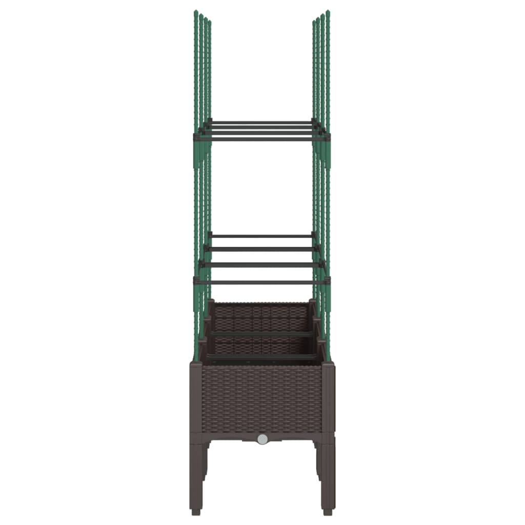 Fioriera da Giardino con Traliccio Marrone 120x40x142,5cm in PP 367960