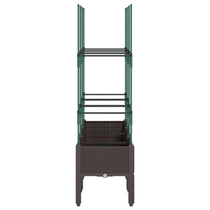 Fioriera da Giardino con Traliccio Marrone 120x40x142,5cm in PP 367960