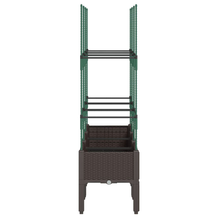 Fioriera da Giardino con Traliccio Marrone 120x40x142,5cm in PP 367960