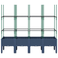 Fioriera Giardino con Traliccio Grigio Blu 160x40x142,5 cm PP 367961