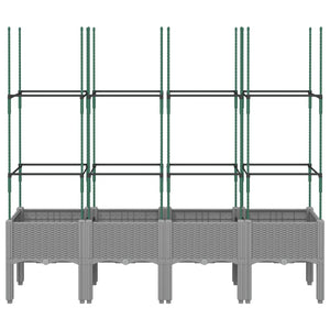 Fioriera Giardino con Traliccio Grigio Chiaro 160x40x142,5cm PP 367962