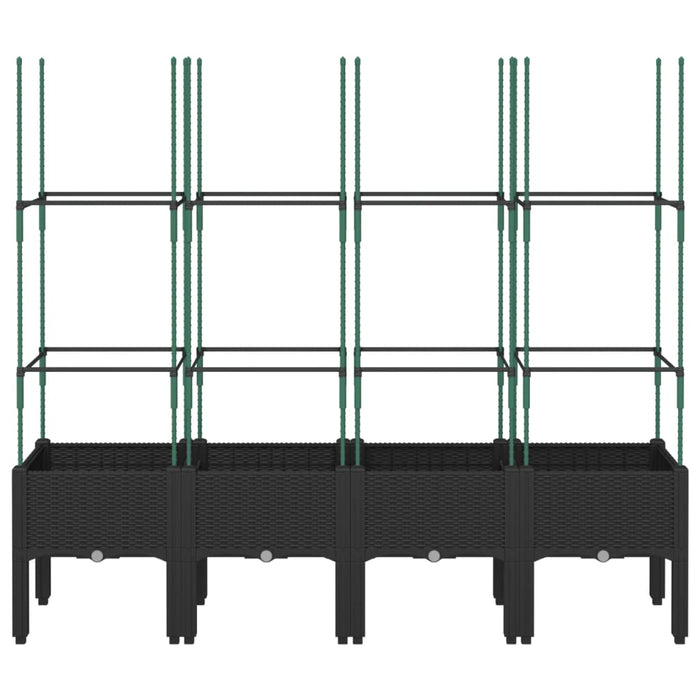 Fioriera da Giardino con Traliccio Nera 160x40x142,5 cm in PP 367963