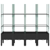 Fioriera rialzata per aiuola fioriera per terrazza giardino con traliccio 160 x 40 x 1425 cm PP nero 02_0038273