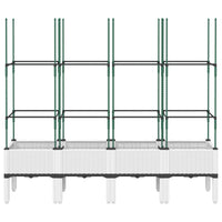 Fioriera da Giardino con Graticcio Bianco 160x40x142,5 cm PP 367964