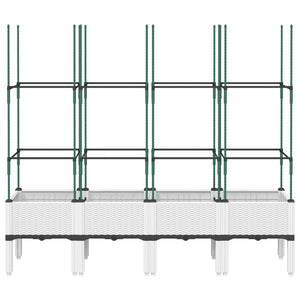 Fioriera da Giardino con Graticcio Bianco 160x40x142,5 cm PP
