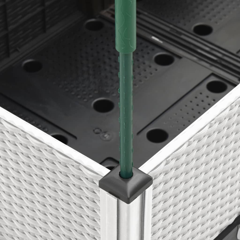 Fioriera aiuola rialzata vassoio piante fiori terrazza giardino con traliccio 160 x 40 x 142,5 cm PP bianco 02_0038270