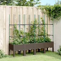Fioriera da Giardino con Traliccio Marrone 160x40x142,5cm in PP 367965